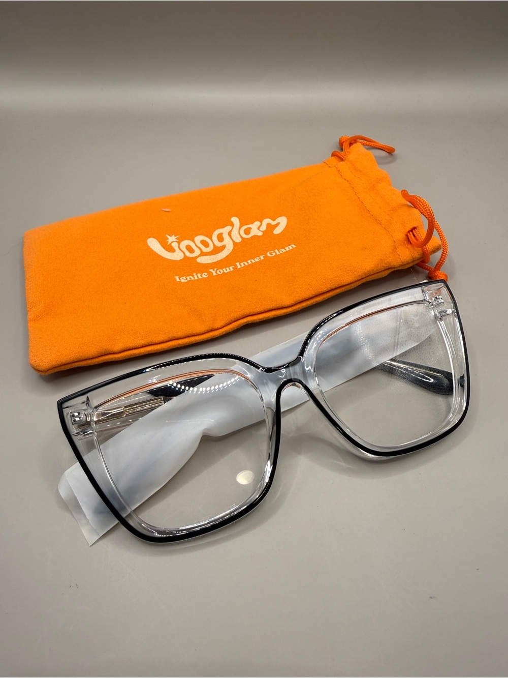 Vooglam Clear Frame Women's fashion Glasses - Clear/Black, No prescription
